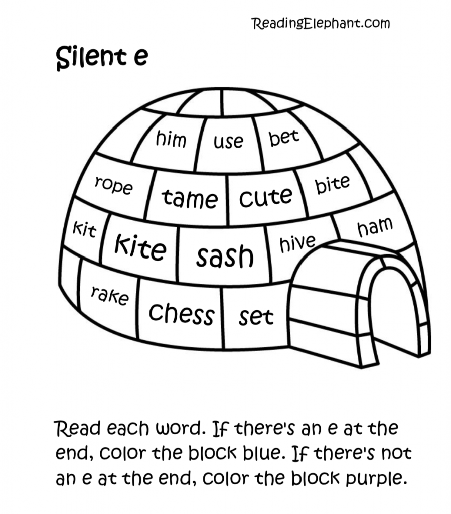 Silent E Worksheets Pdf Igloo Fun Reading Elephant Silent E Worksheets Pdf Igloo Fun Reading Elephant