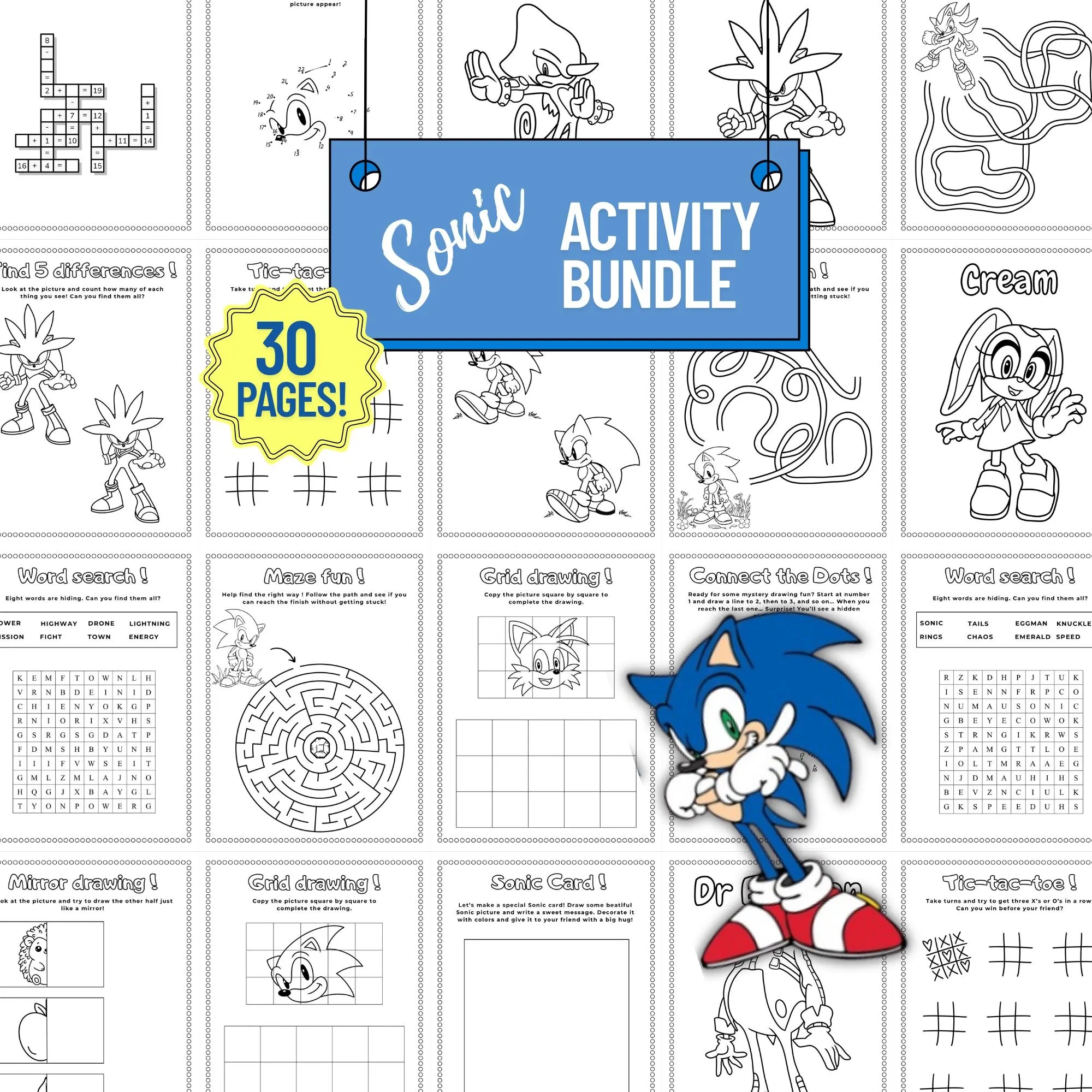 Printable Sonic The Hedgehog Worksheets