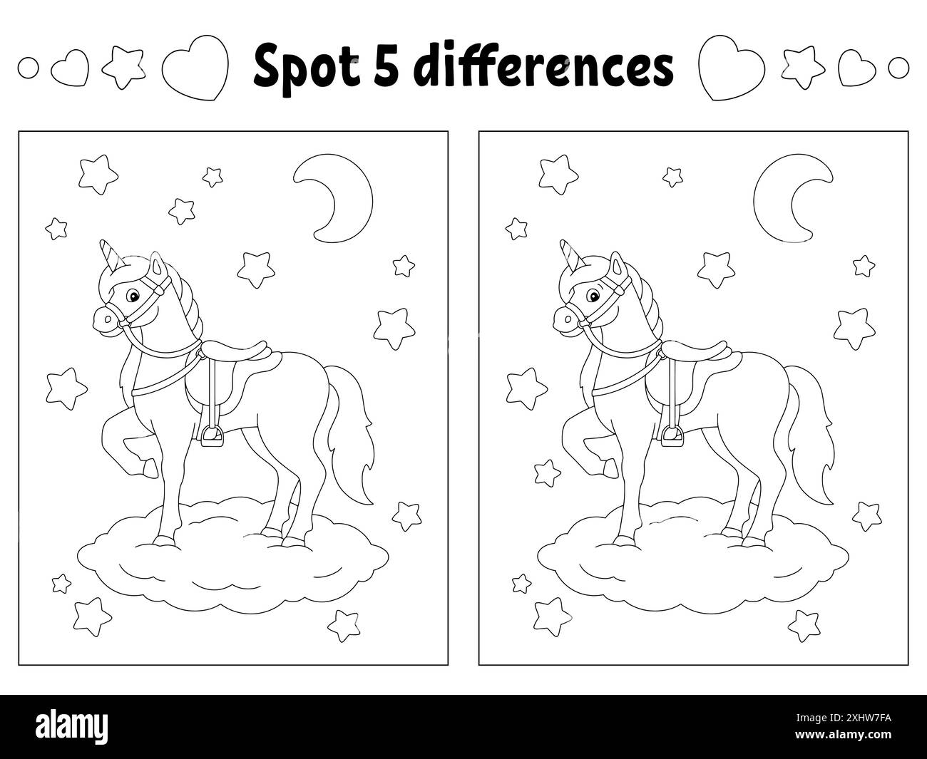 Spot The Difference Puzzle Black And White Stock Photos Images Alamy