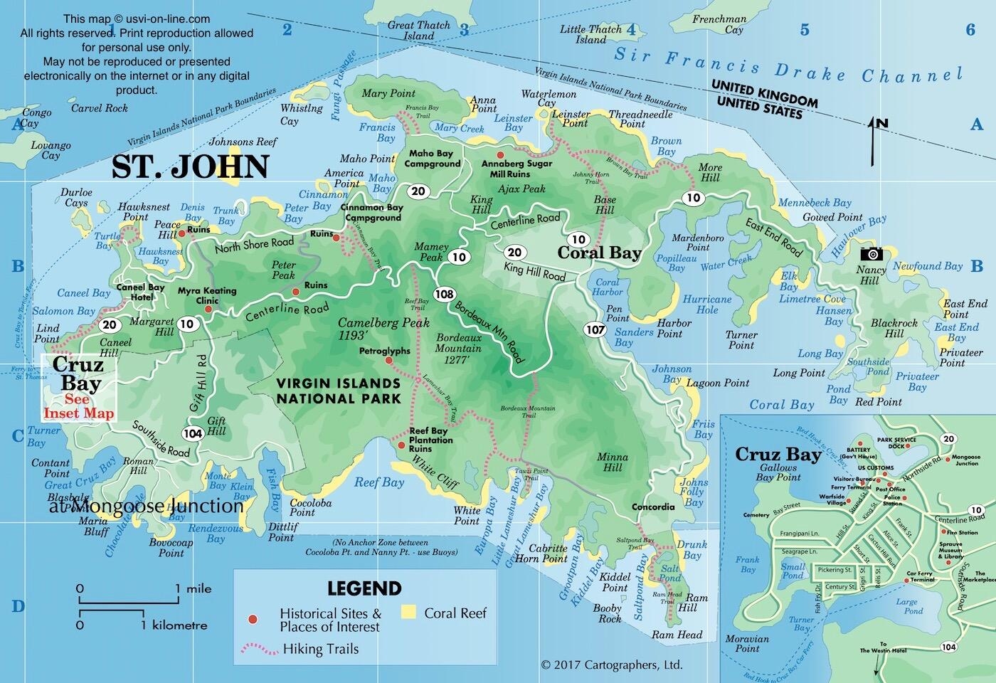 Printable Map Of St John Usvi