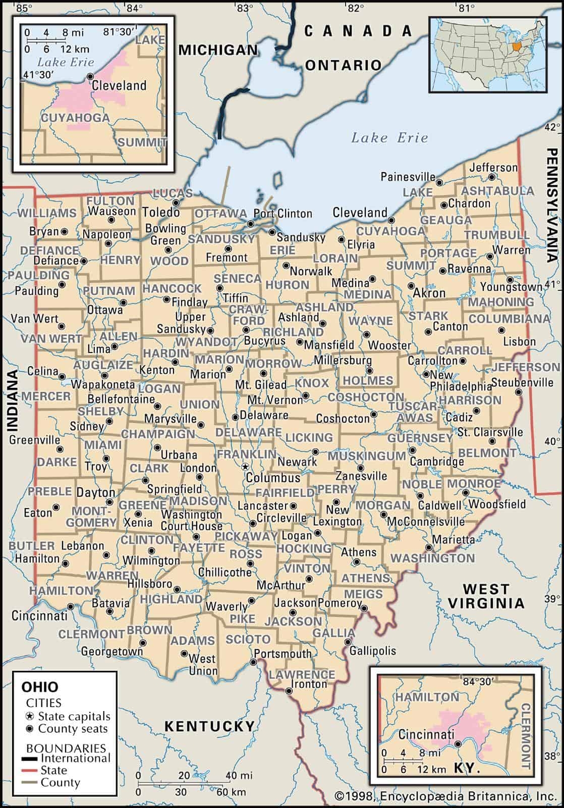 State And County Maps Of Ohio State And County Maps Of Ohio