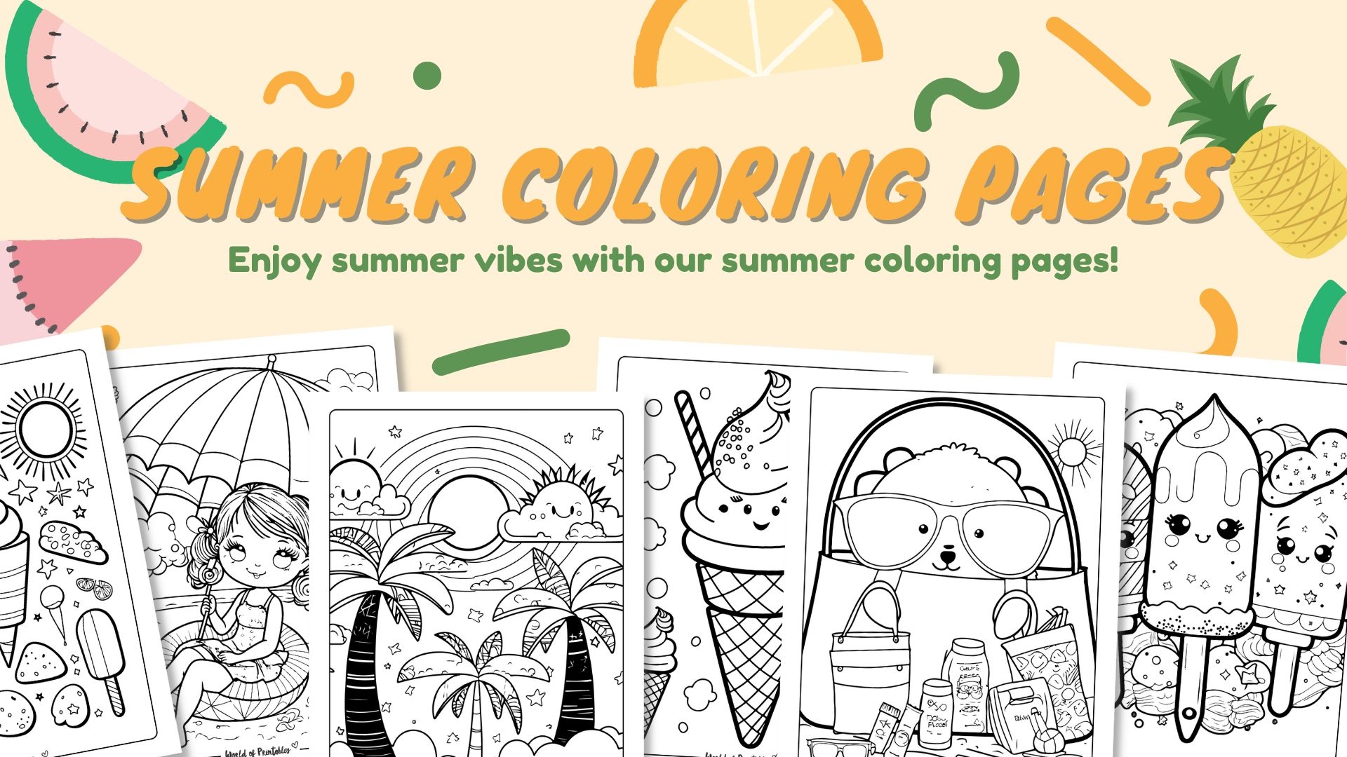 Summer Coloring Pages For Kids Adults World Of Printables Summer Coloring Pages For Kids Adults World Of Printables