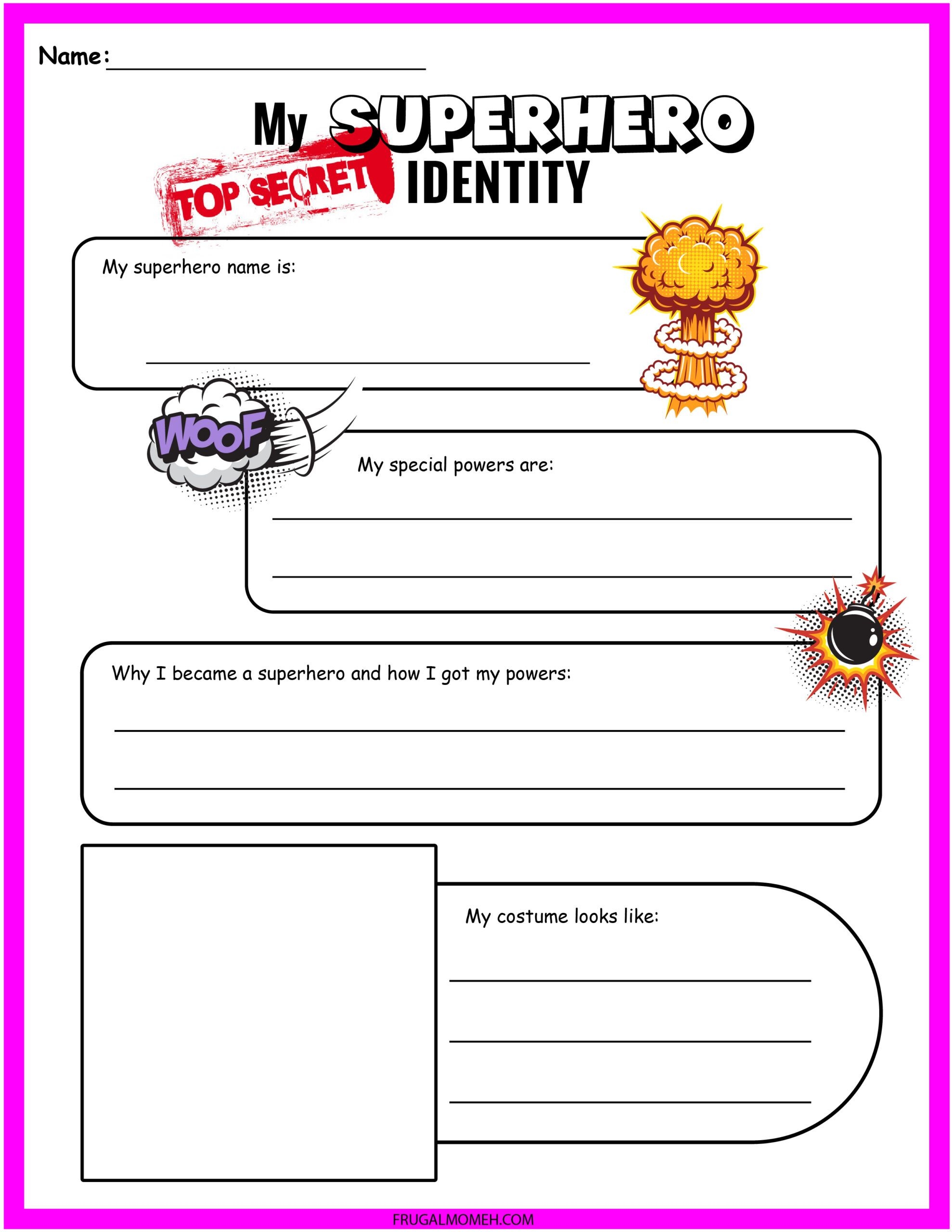 Free Printable Superhero Activity Sheets