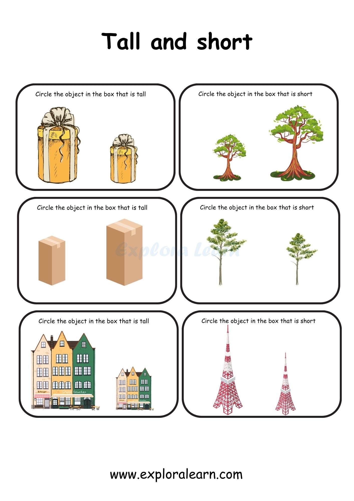 Tall And Short Comparison Worksheets For Preschool And Kindergarten 2 To 6 Years Kids Tall And Short Comparison Worksheets For Preschool And Kindergarten 2 To 6 Years Kids