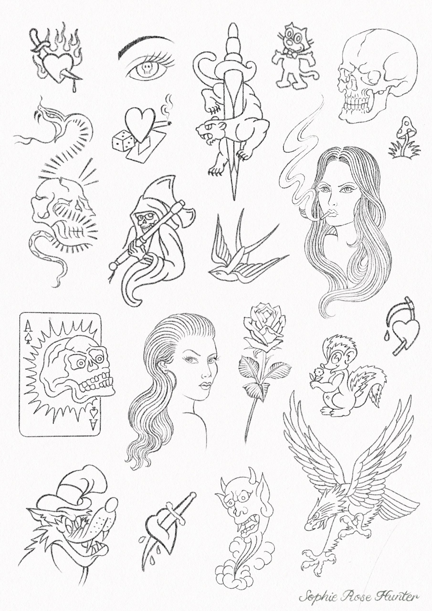 Printable Tattoo Flash Sheets