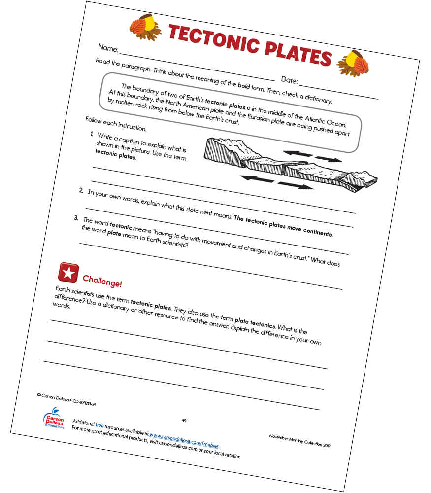 Tectonic Plates Free Printable Carson Dellosa Tectonic Plates Free Printable Carson Dellosa