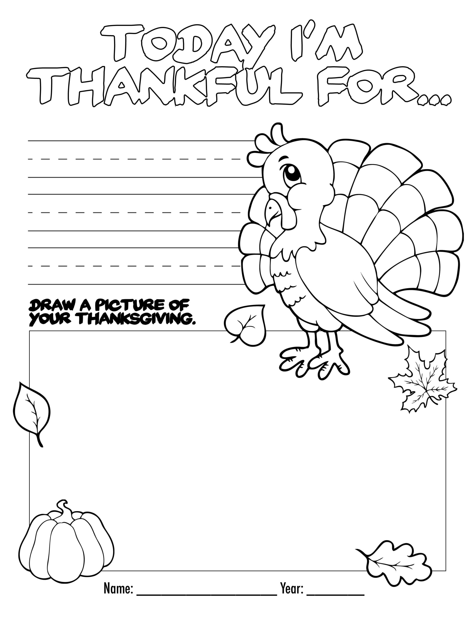 Printable Thanksgiving Color Sheets