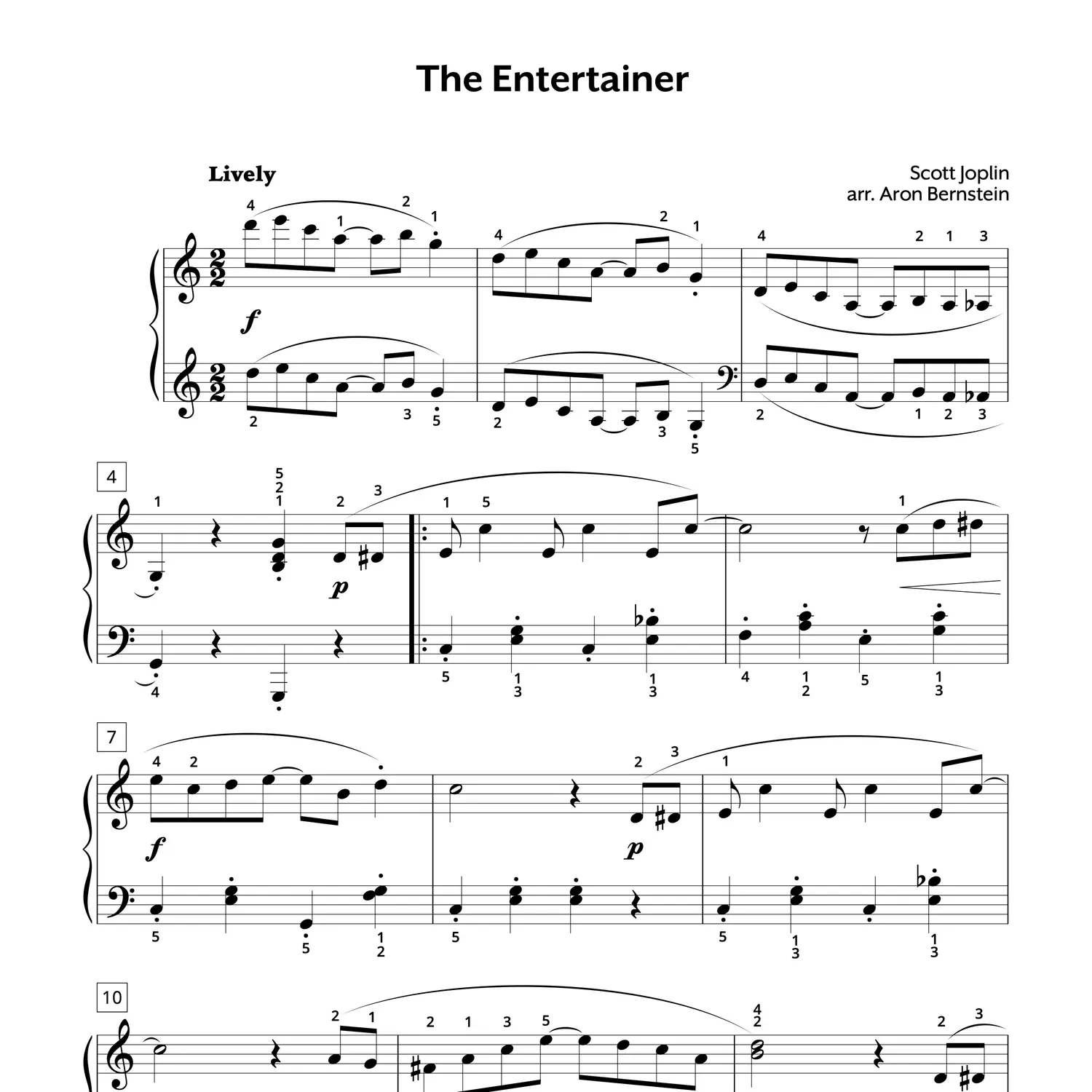 The Entertainer Sheet Music Intermediate PDF For Piano