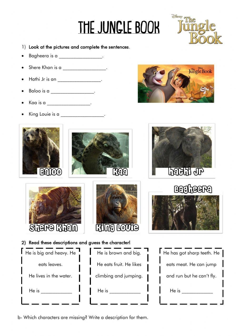 The Jungle Book LiveWorksheets 236857