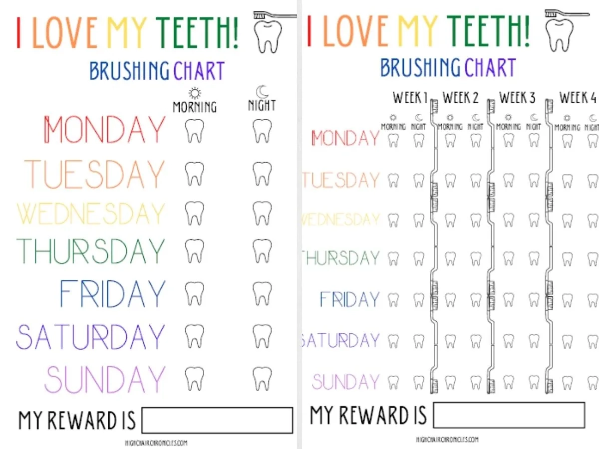 Printable Brush Your Teeth Chart