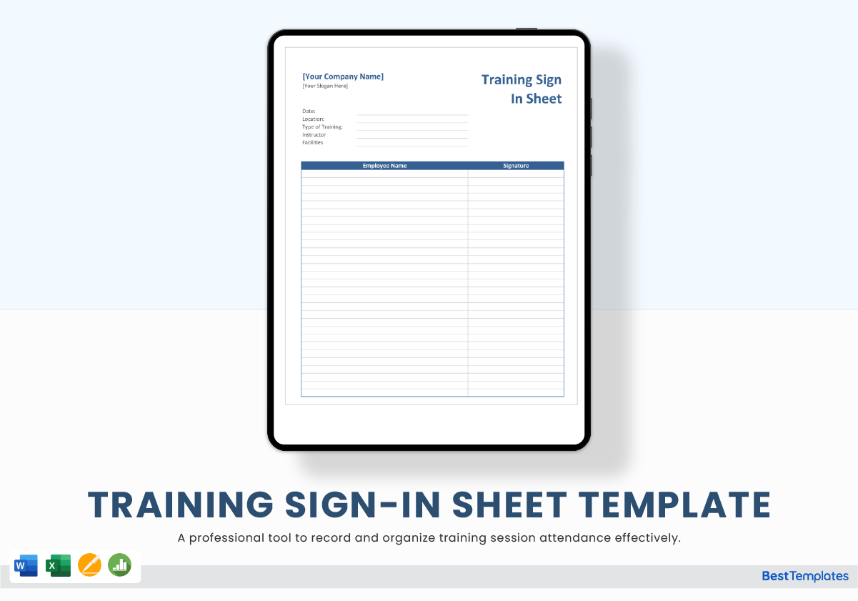 Training Sign In Sheet Template In Word Excel Apple Pages Numbers Training Sign In Sheet Template In Word Excel Apple Pages Numbers