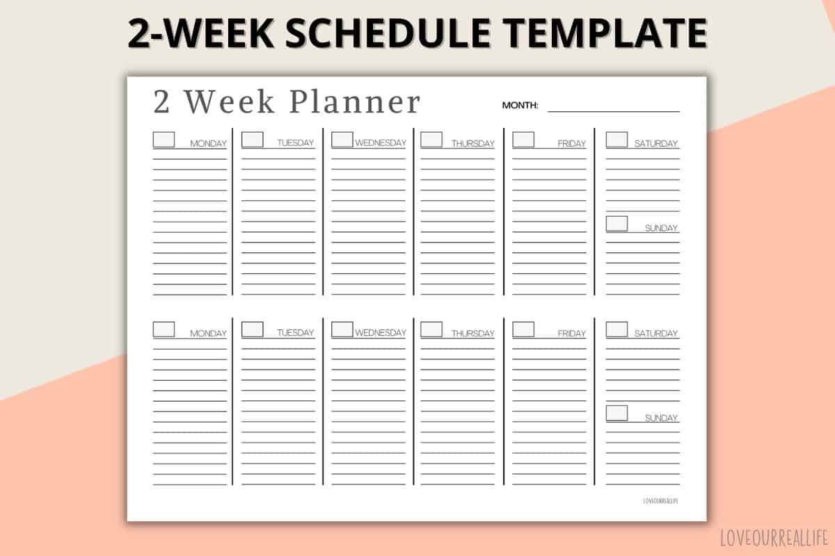 Printable Calendar 2 Weeks Per Page