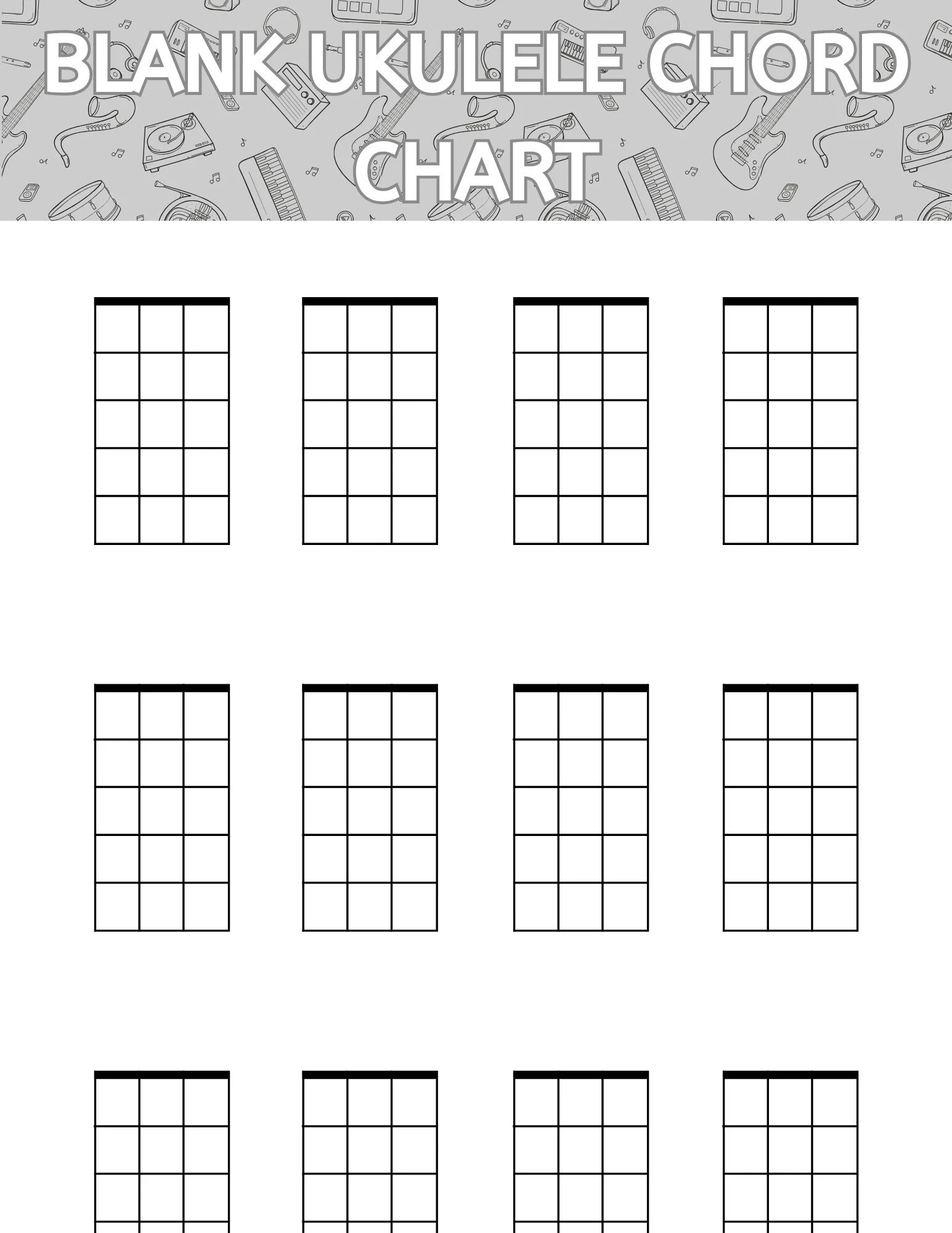 Printable Blank Ukulele Chord Chart