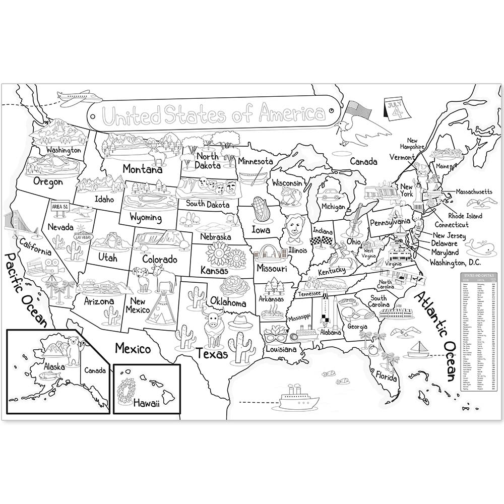 Printable Usa Map To Color