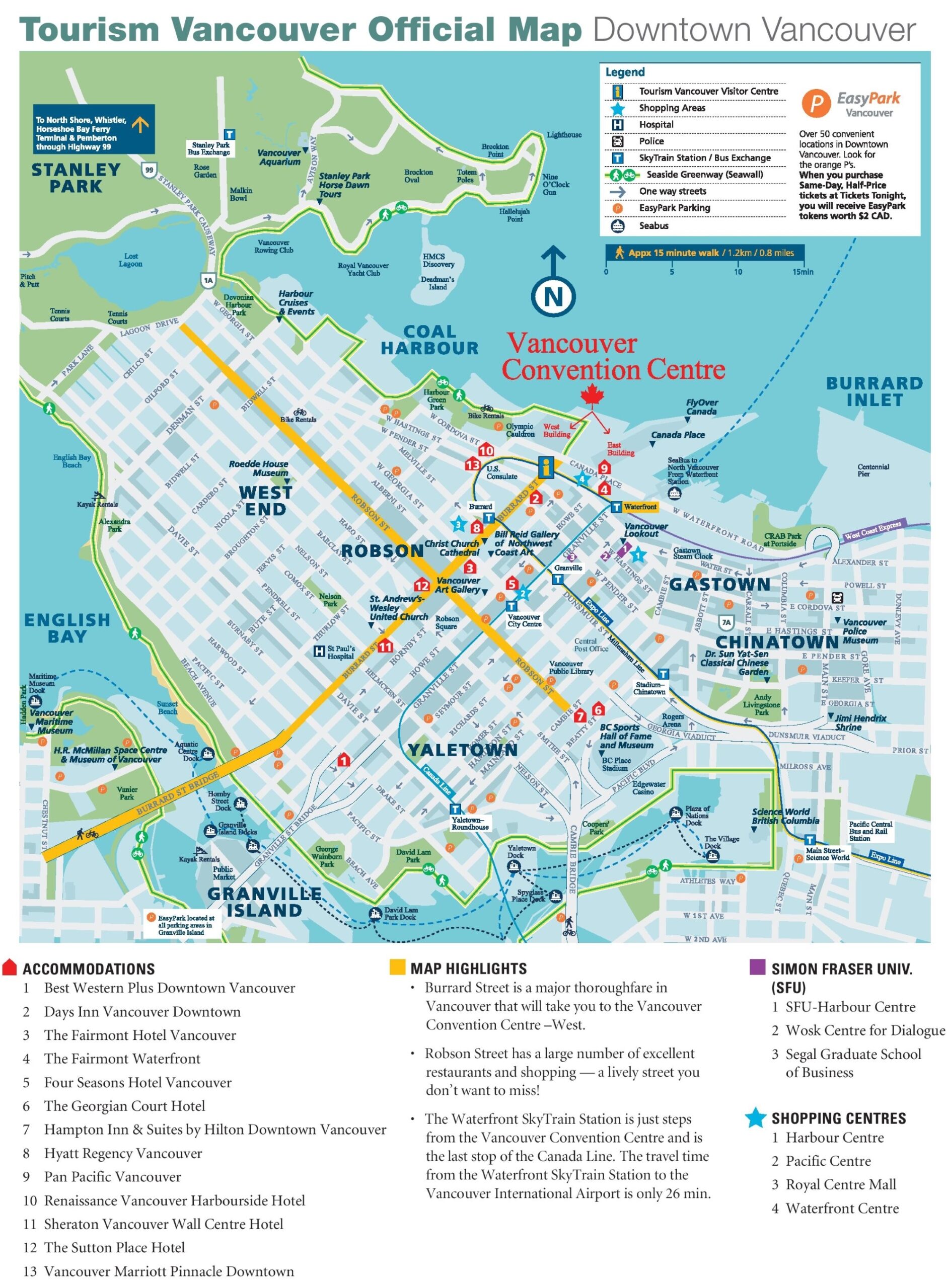 Vancouver Downtown Map Ontheworldmap