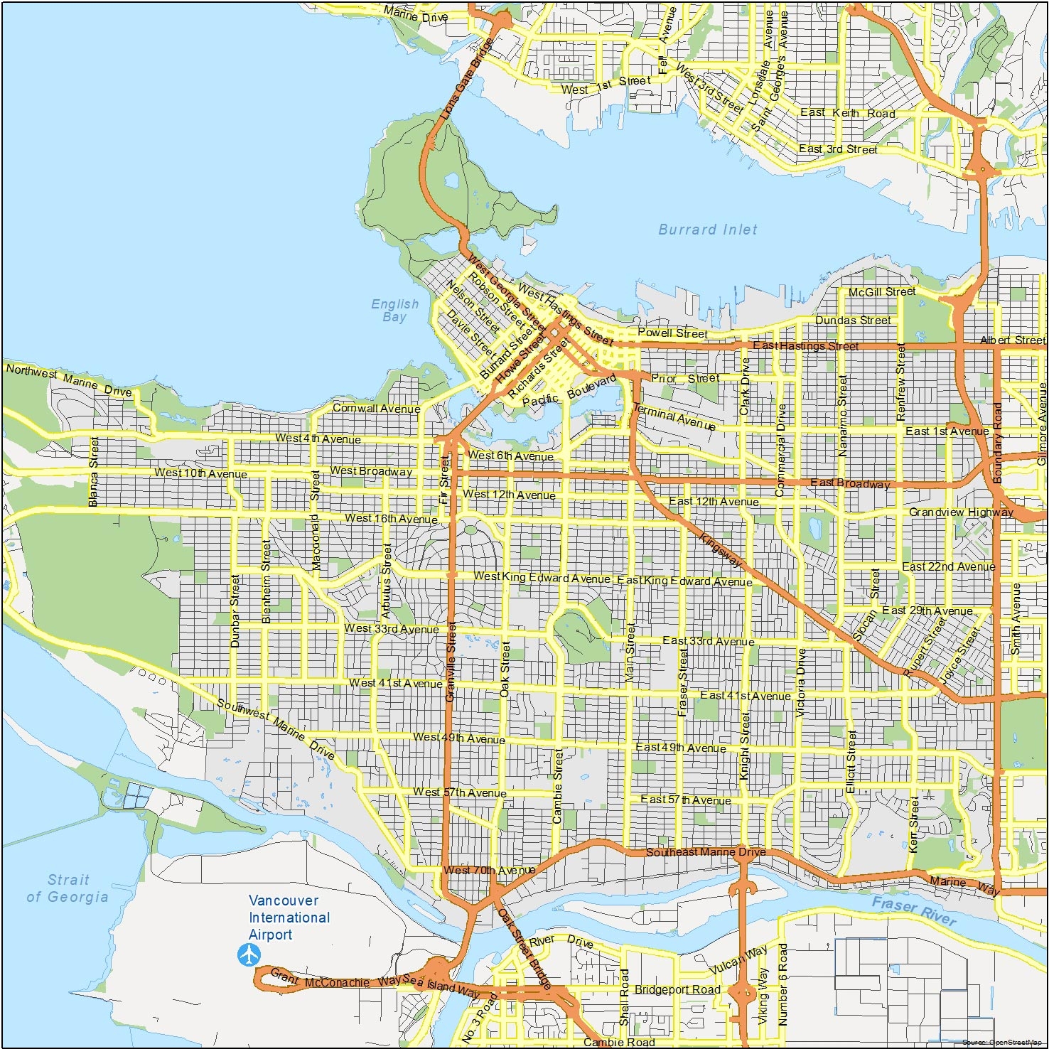 Printable Map Of Downtown Vancouver Bc