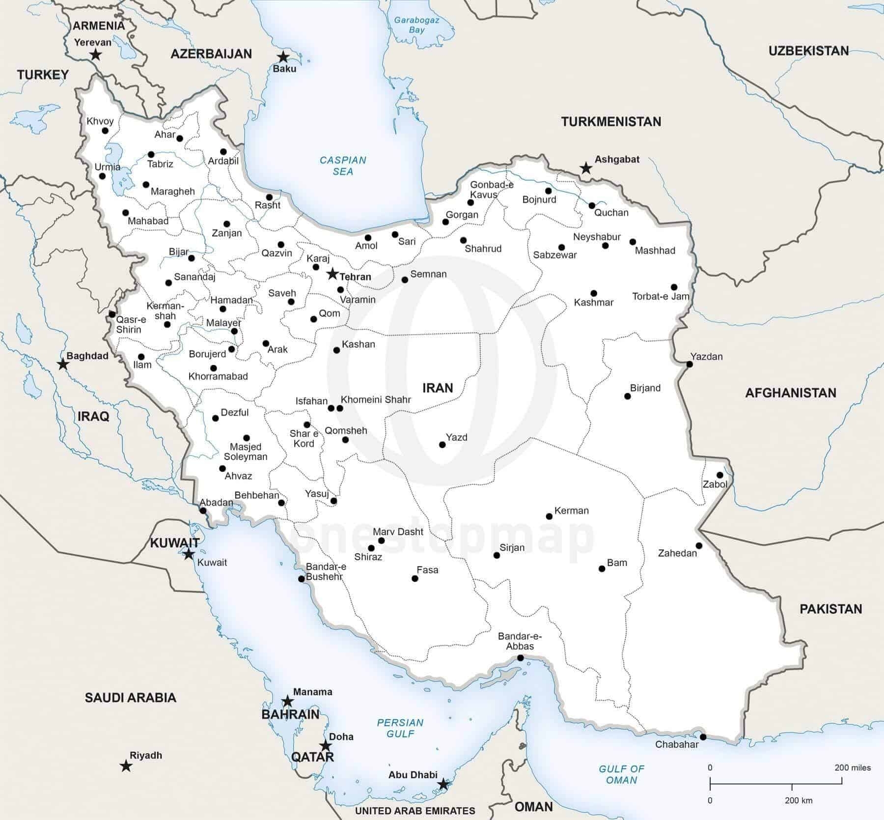 Printable Map Of Iran