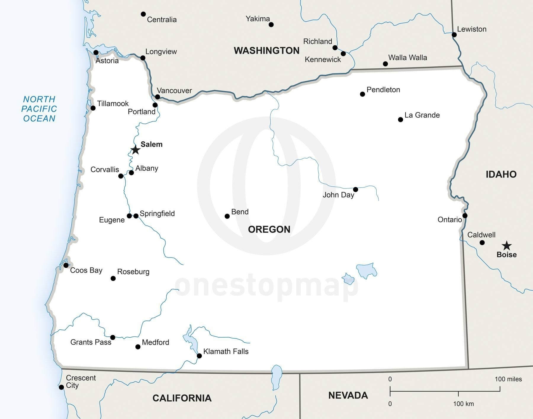 Map Of Oregon Printable