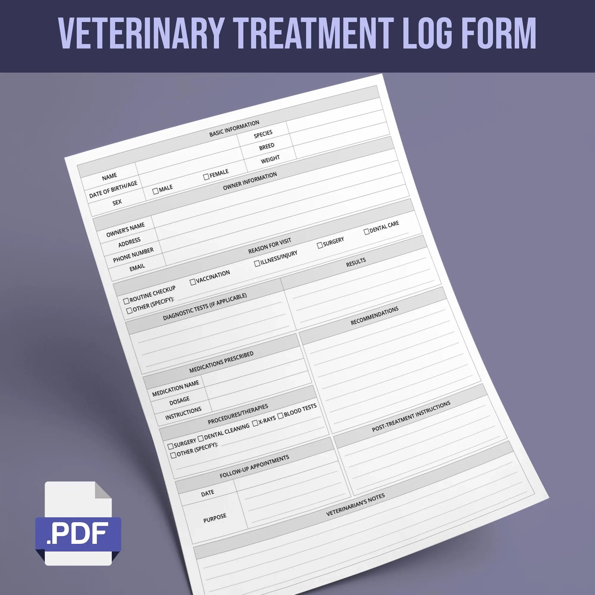 Veterinary Hospitalization Treatment Sheet Etsy Veterinary Hospitalization Treatment Sheet Etsy
