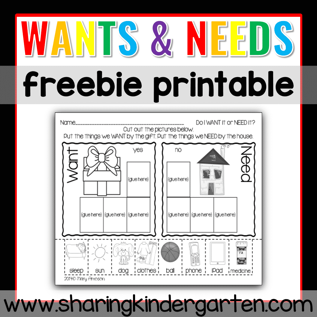 Wants And Needs Activities For Kindergarten With Printables Sharing Kindergarten Wants And Needs Activities For Kindergarten With Printables Sharing Kindergarten