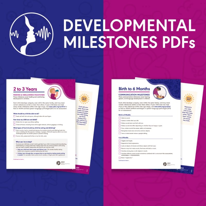 We Are Excited To Release Free Printable PDF Handouts Of Our Updated Developmental Milestones Checklists Which We Encourage You To Share With Families And Caregivers Https at asha hu ASHA s The American Speech Language Hearing Association We Are Excited To Release Free Printable PDF Handouts Of Our Updated Developmental Milestones Checklists Which We Encourage You To Share With Families And Caregivers Https at asha hu ASHA s The American Speech Language Hearing Association