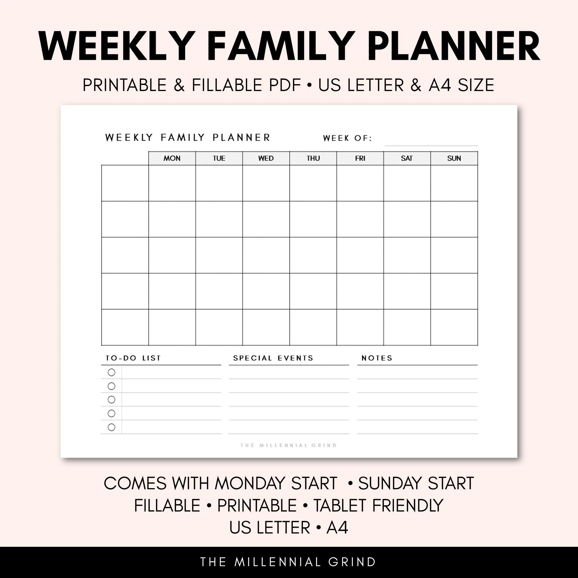 Family Planner Calendar Printable
