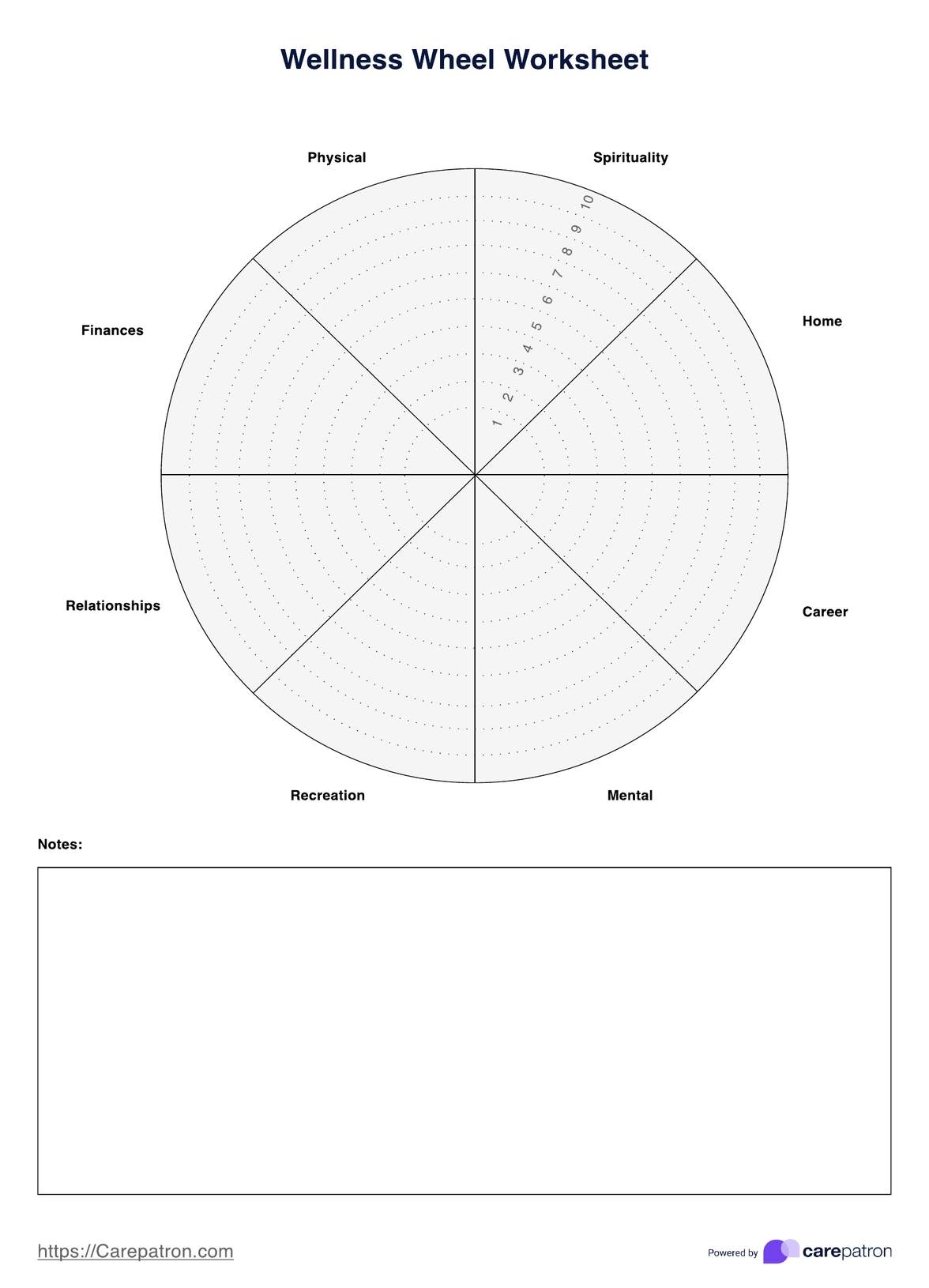 Printable Wellness Wheel Worksheet Pdf