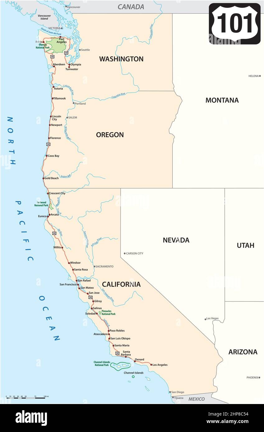 West Coast Usa Map Hi res Stock Photography And Images Alamy