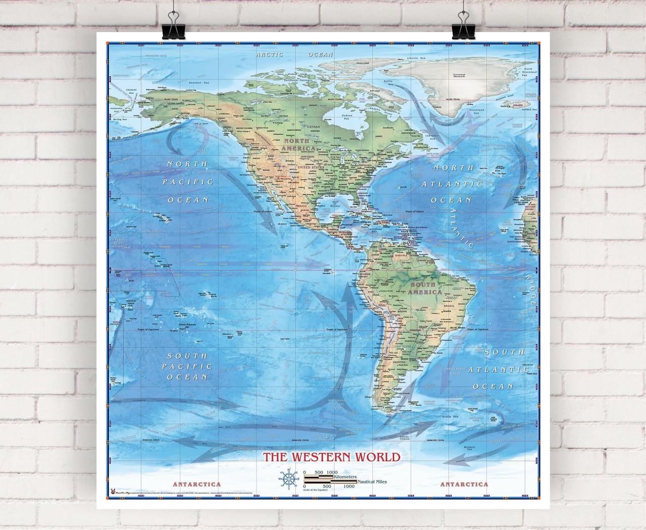 Western Hemisphere Physical Wall Map By Compart Maps World Maps Online