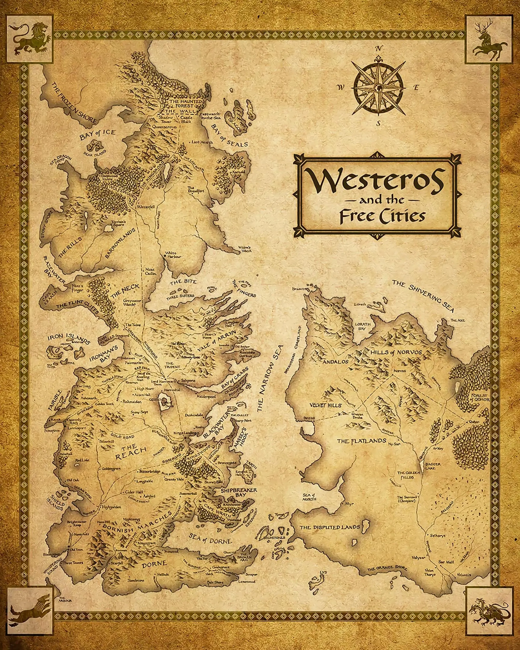 Printable Map Of Game Of Thrones