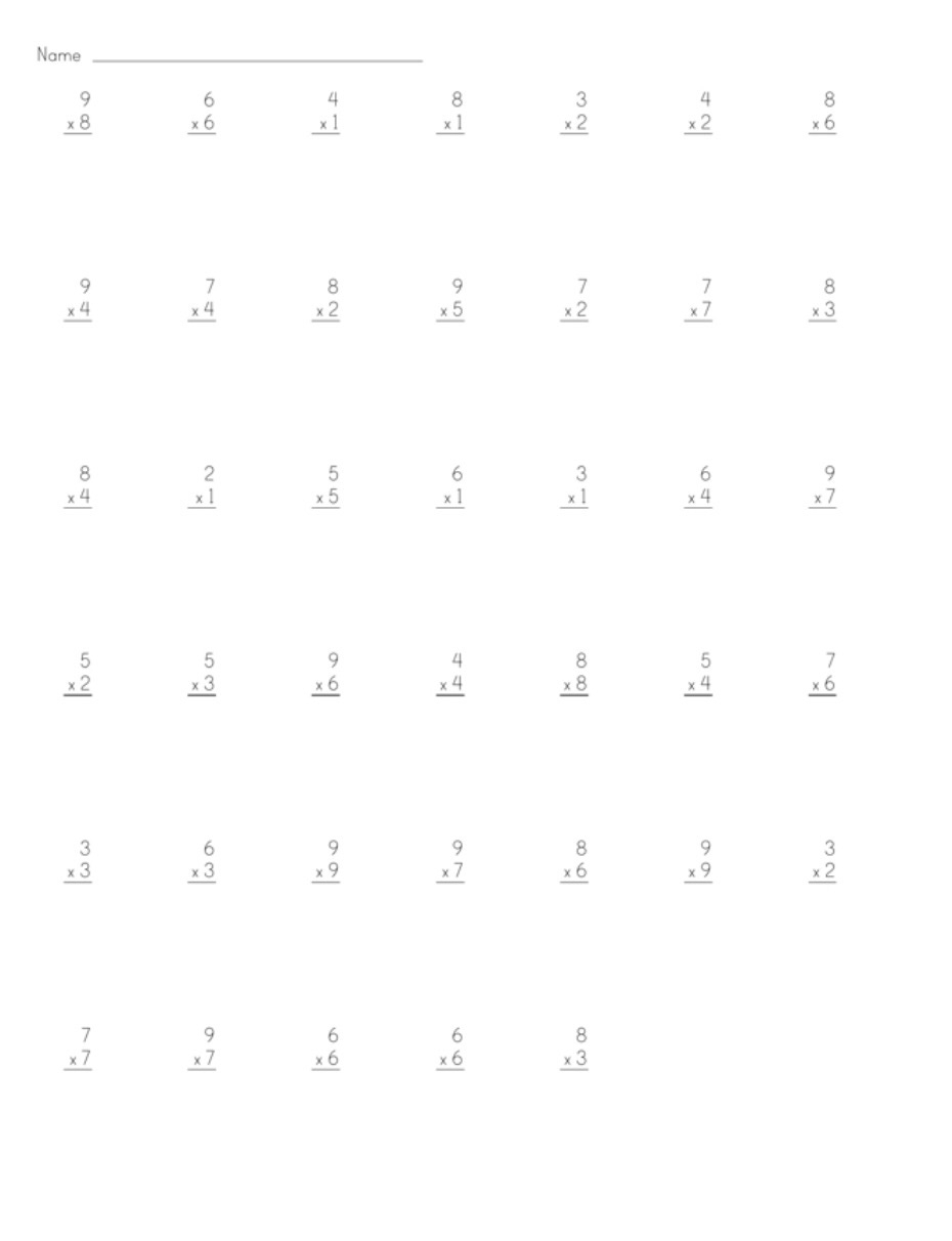 Mad Minute Printable Worksheets