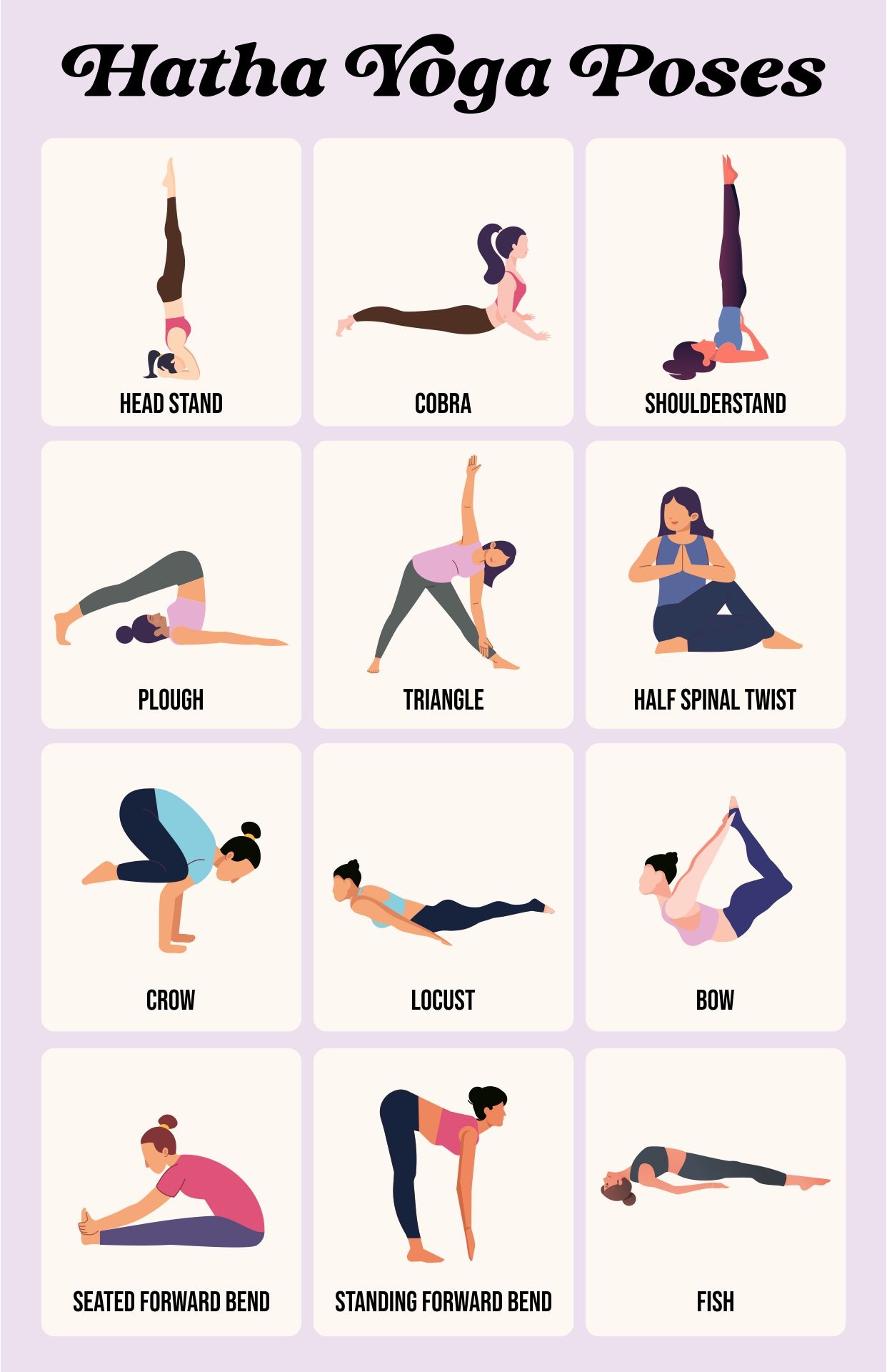 Yoga Poses Chart 10 Free PDF Printables Printablee