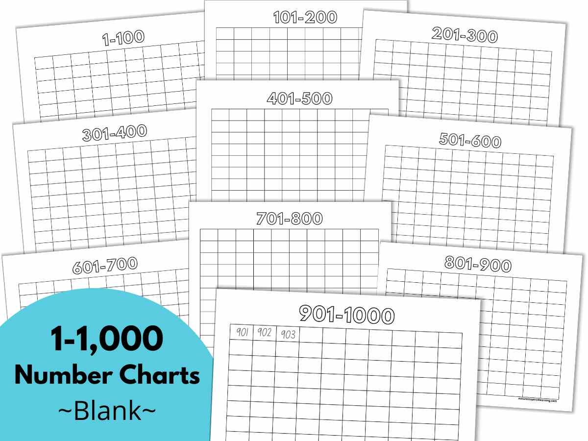 1 000 Number Charts Nature Inspired Learning