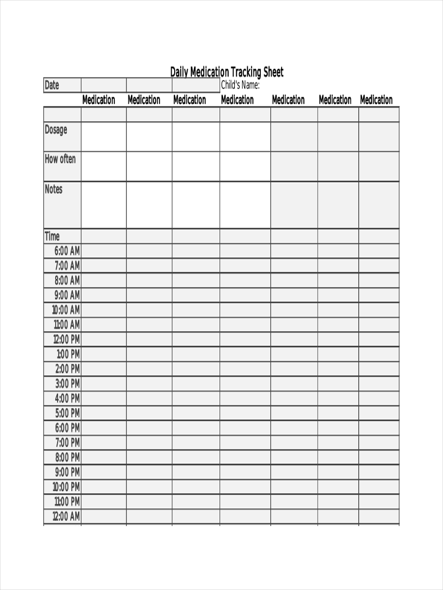 Printable Medication Count Sheet