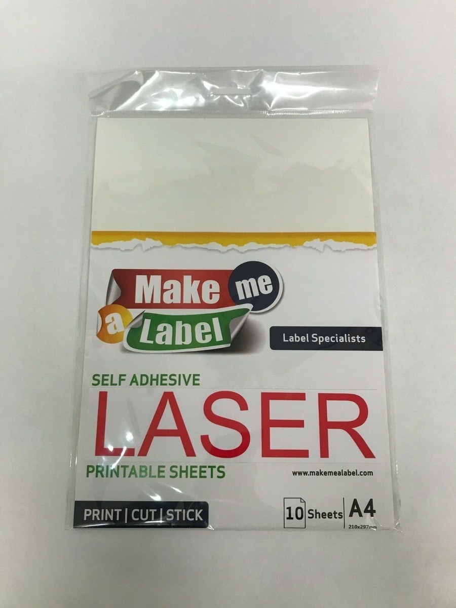 10 Premium A4 TRANSPARENT CLEAR LASER Printable SPLASHPROOF Vinyl Sticker Sheets EBay