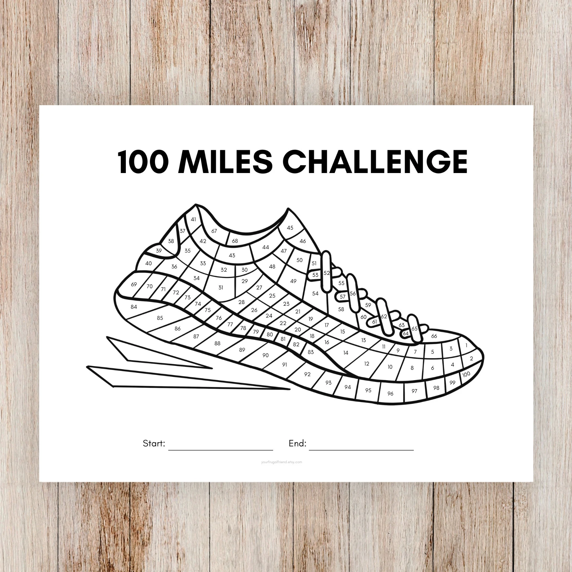 100 Miles Walking running Challenge Tracker Printable Workout Tracker Walking Log Running Log Etsy