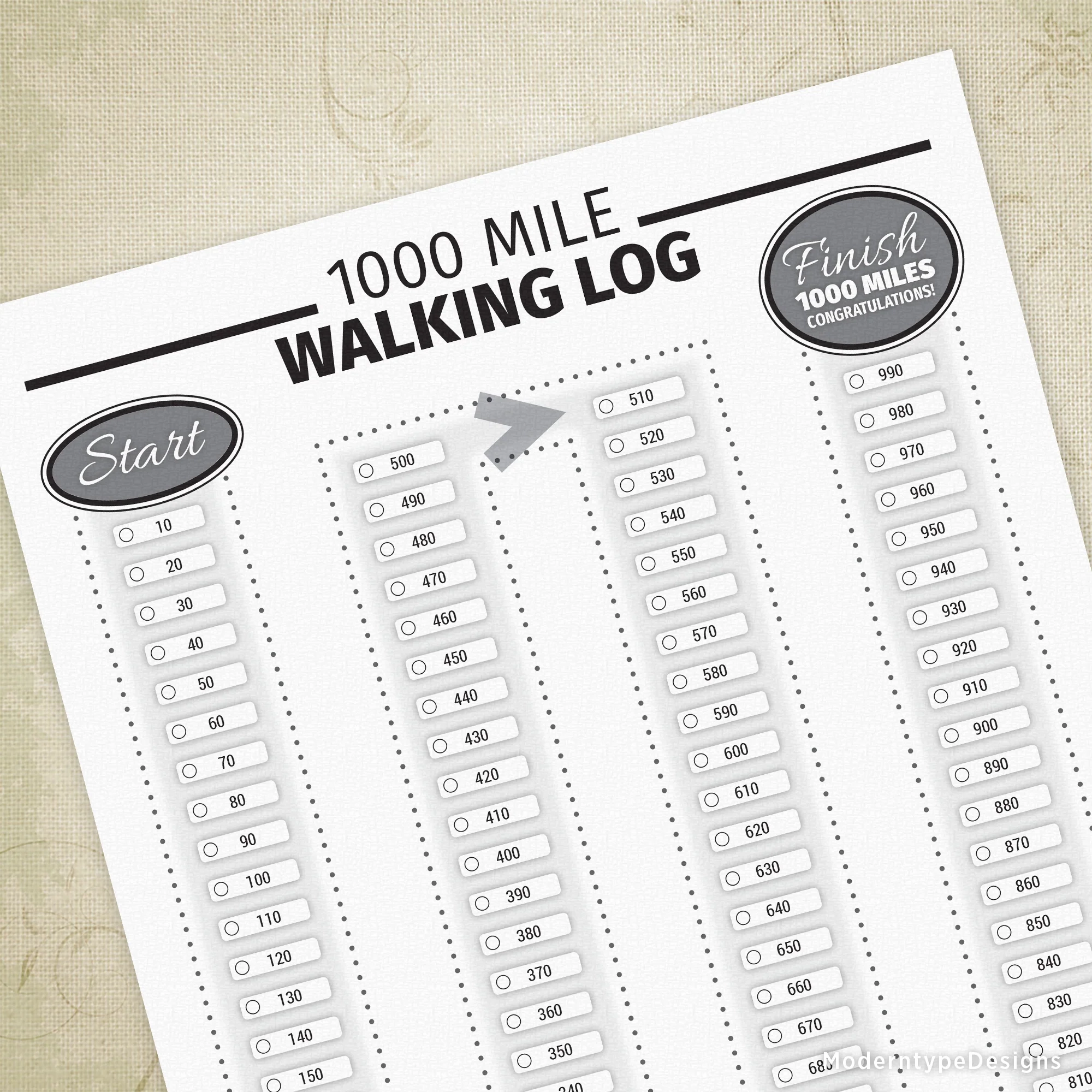 1000 Mile Walking Log Printable 1000 Mile Walking Log Printable