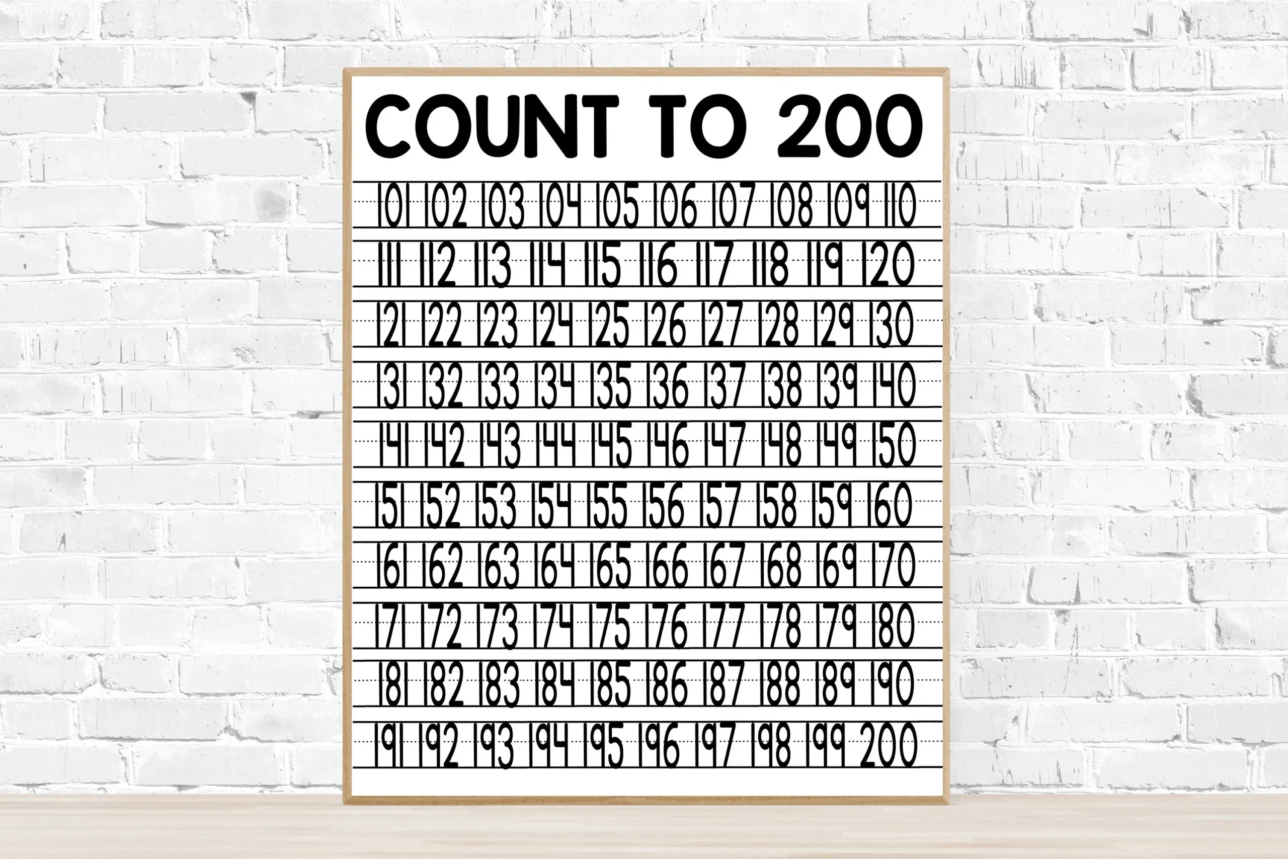 Printable 200 Number Chart