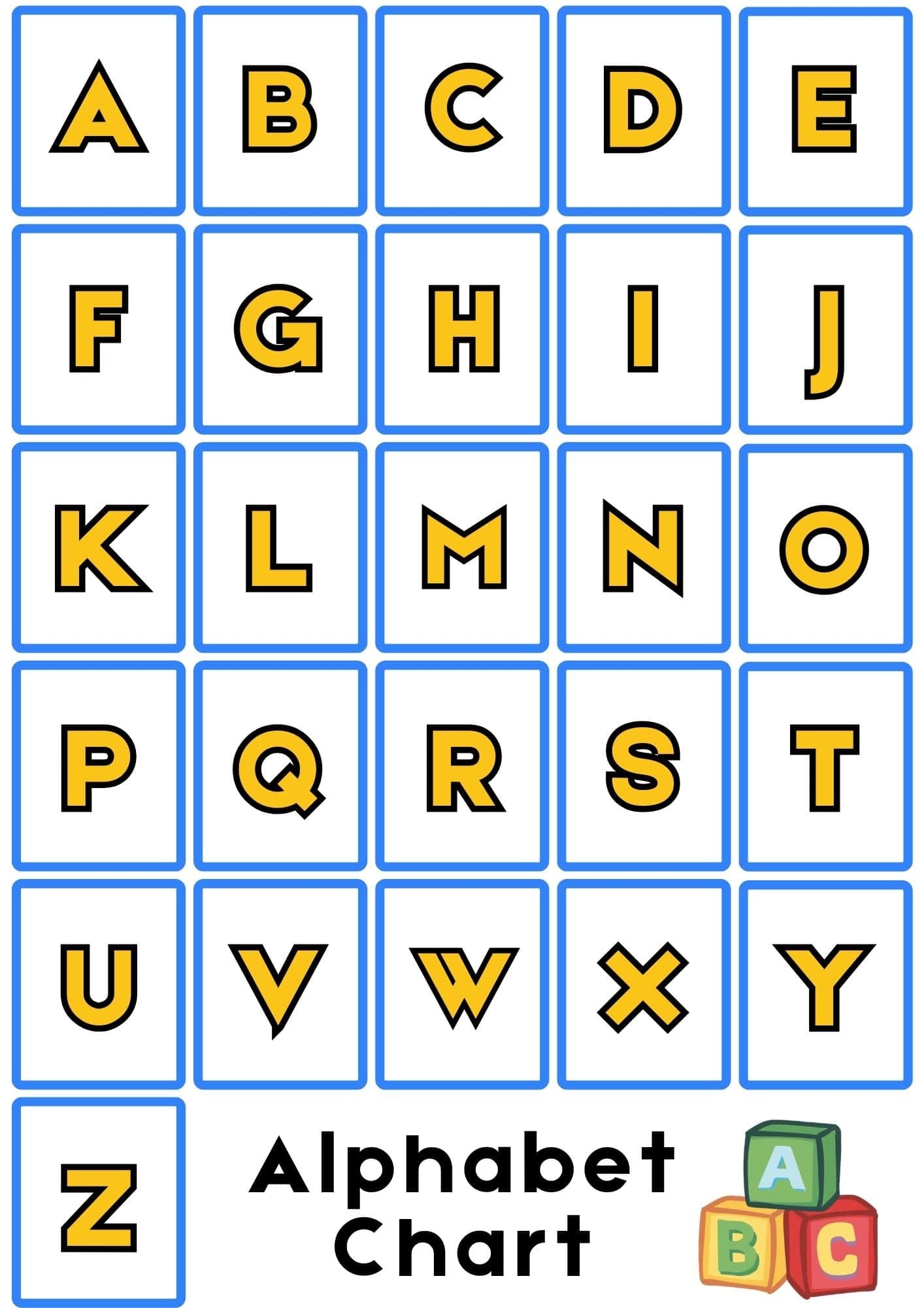 Printable Alphabet Charts Kindergarten
