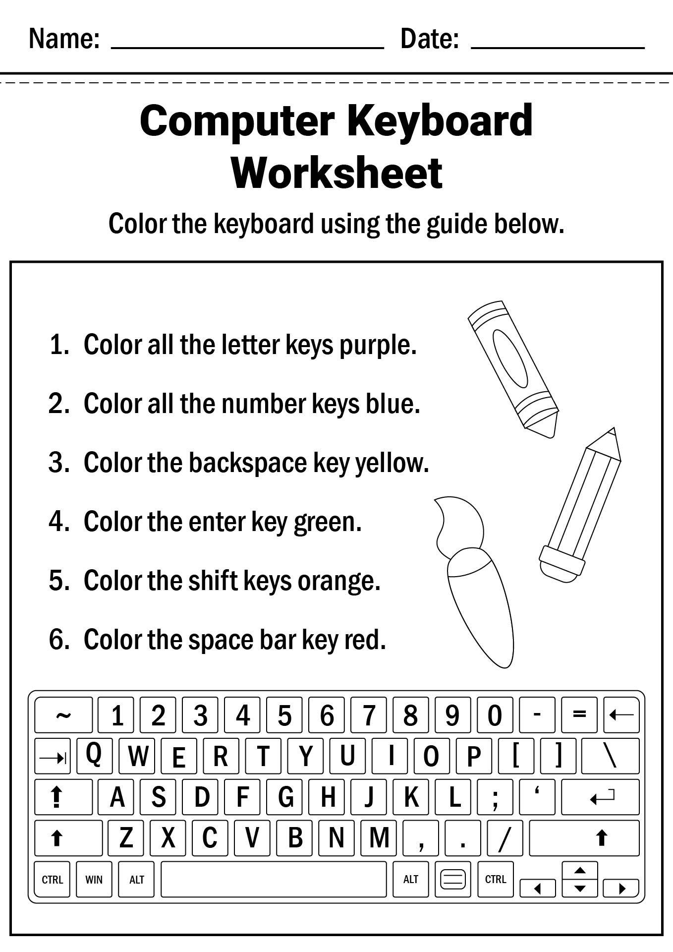 Printable Keyboarding Worksheets Pdf