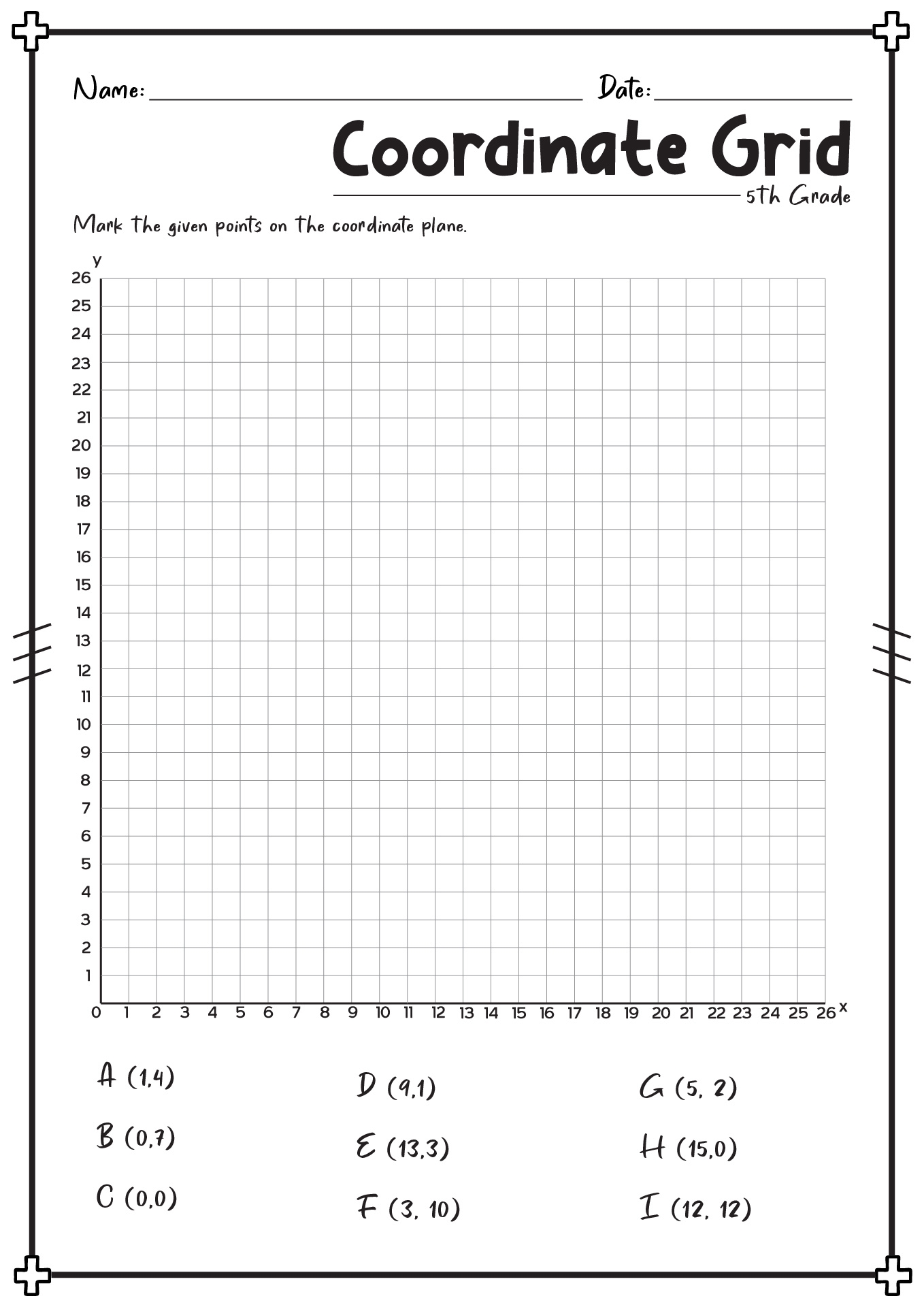 Coordinate Plane Worksheets Printable