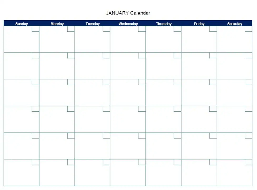 12 Month Blank Digital Printable Calendar PDF Etsy