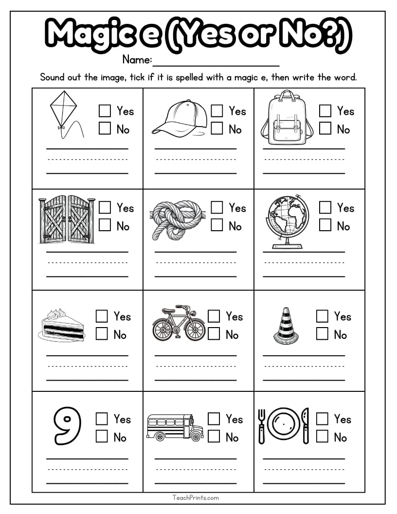 Magic E Worksheets Free Printable