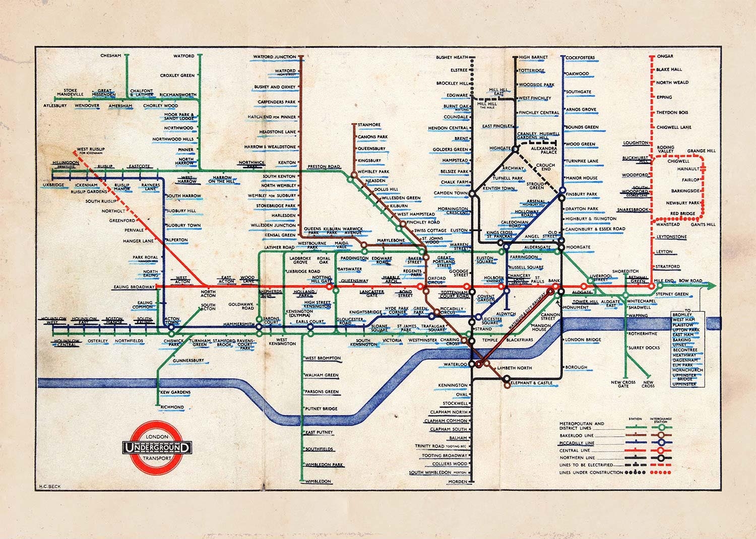 1947 London Underground Map InkAndDrop