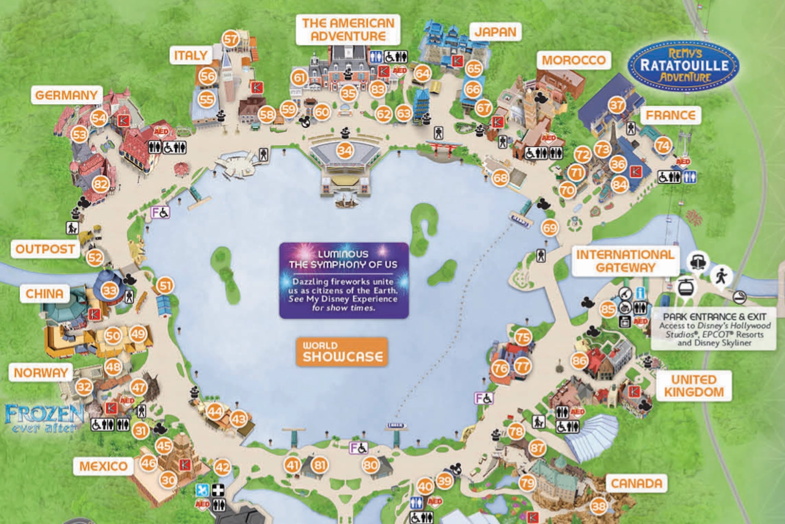 Printable Map Of Epcot