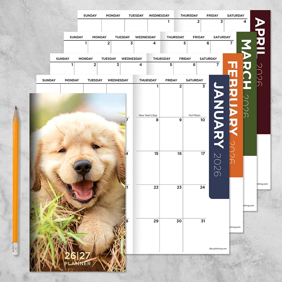 2026 2027 Dog Small Monthly Pocket Planner TF Publishing Calendars Planners Journals Stationery