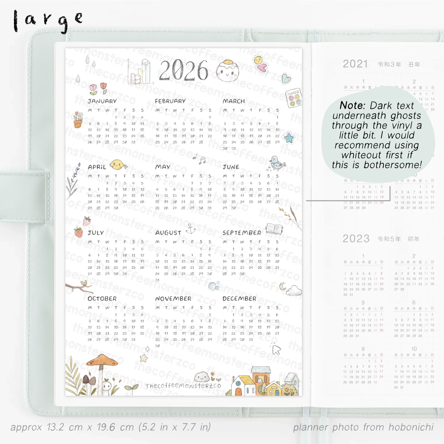 2026 Calendar Vinyl Sticker TheCoffeeMonsterzCo