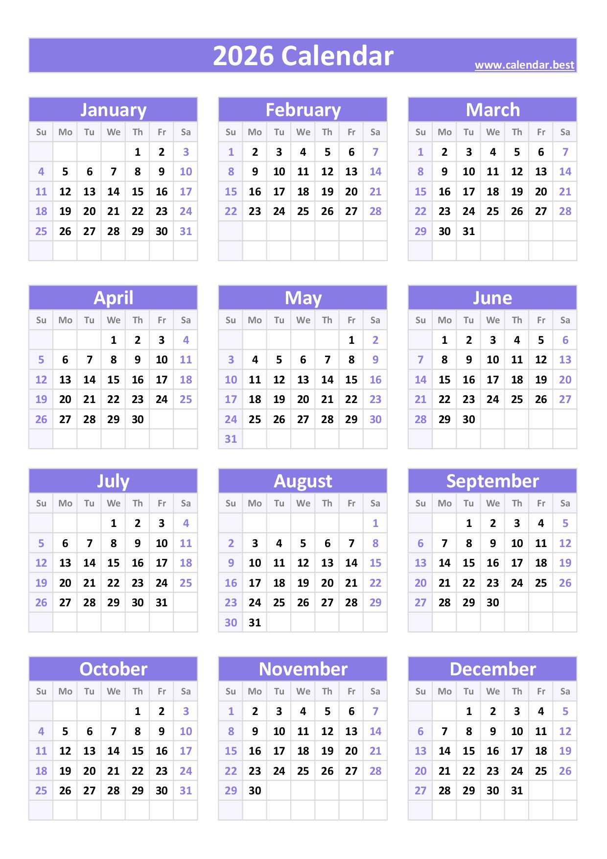 2026 Calendar With Week Numbers 2026 Calendar With Week Numbers