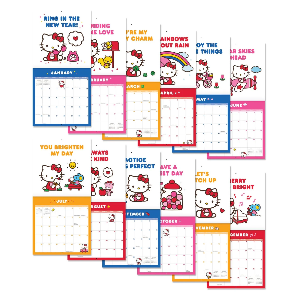 2026 Hello Kitty Playful Pink Calendar 12 X 12 Little Craft Place