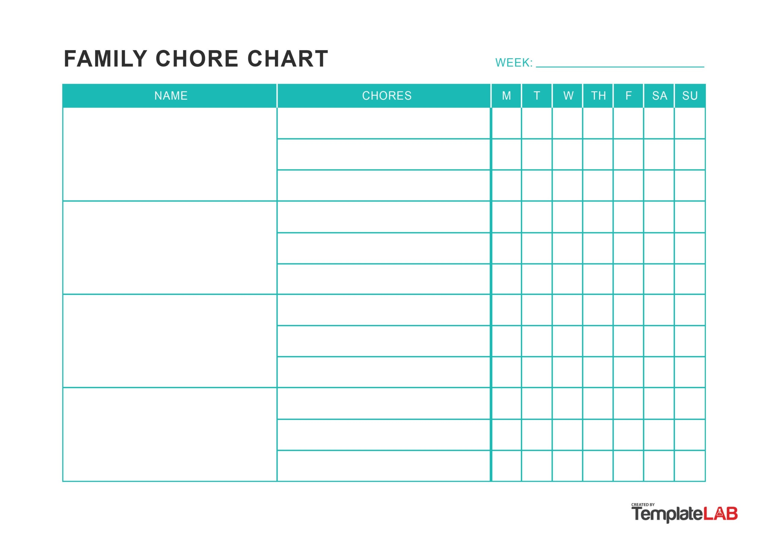 Blank Printable Chore Charts